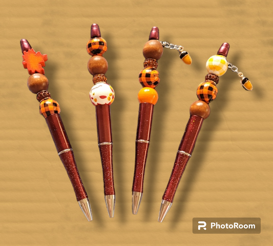 Glitter Maroon Bead Pen - Autumn