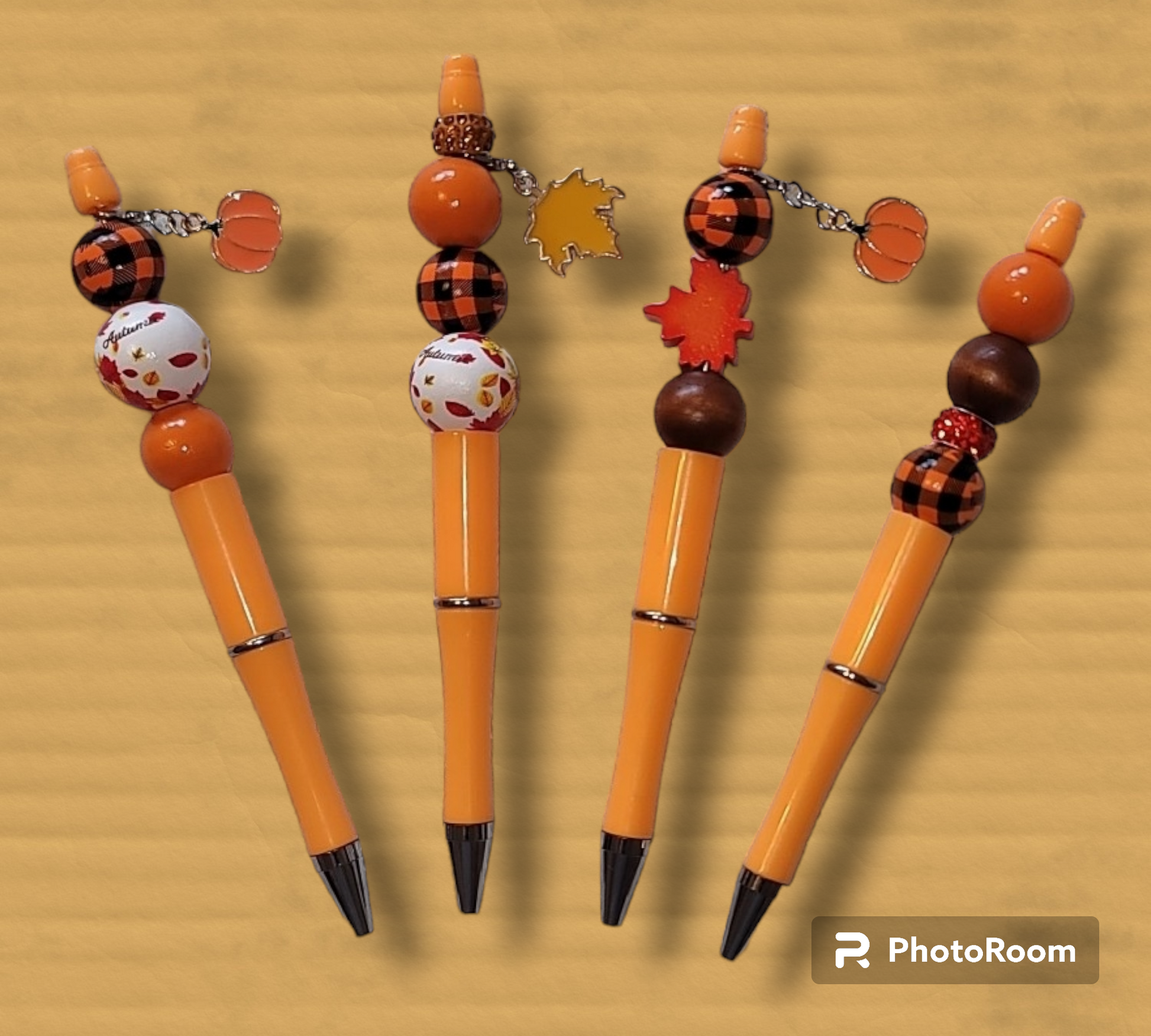 Cream Orange Bead Pen - Autumn