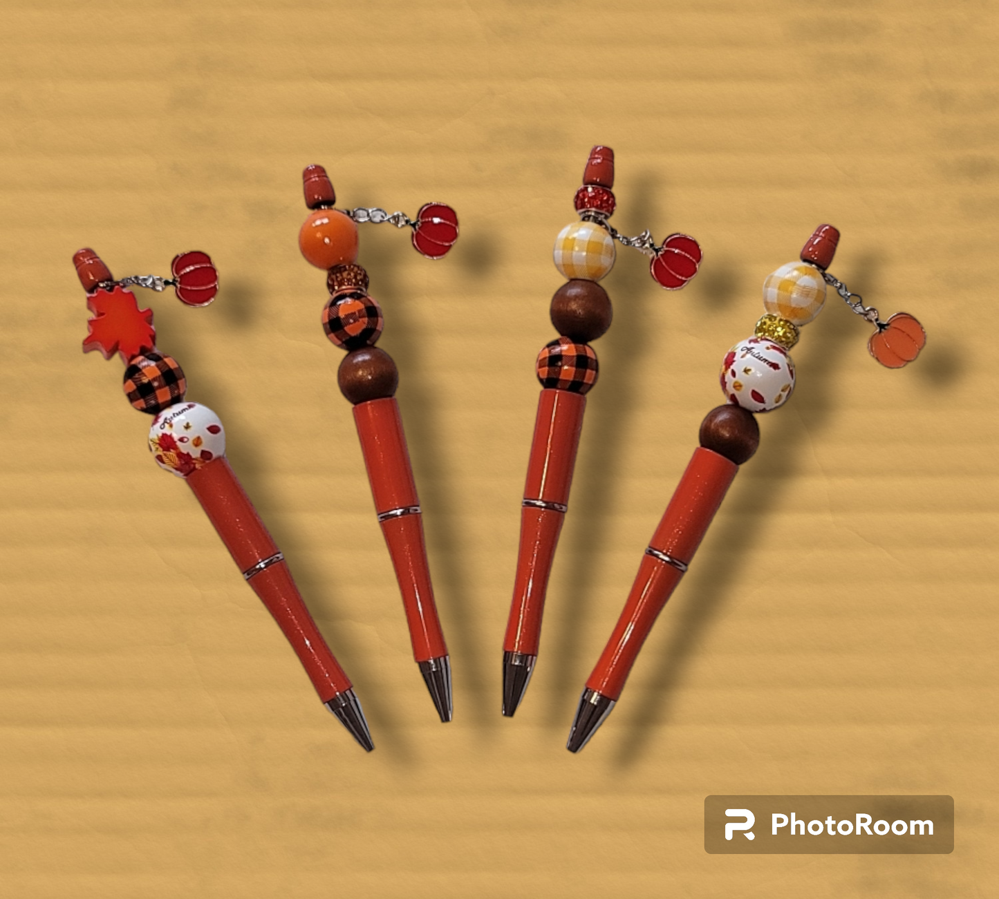 Fall Orange Bead Pen - Autumn